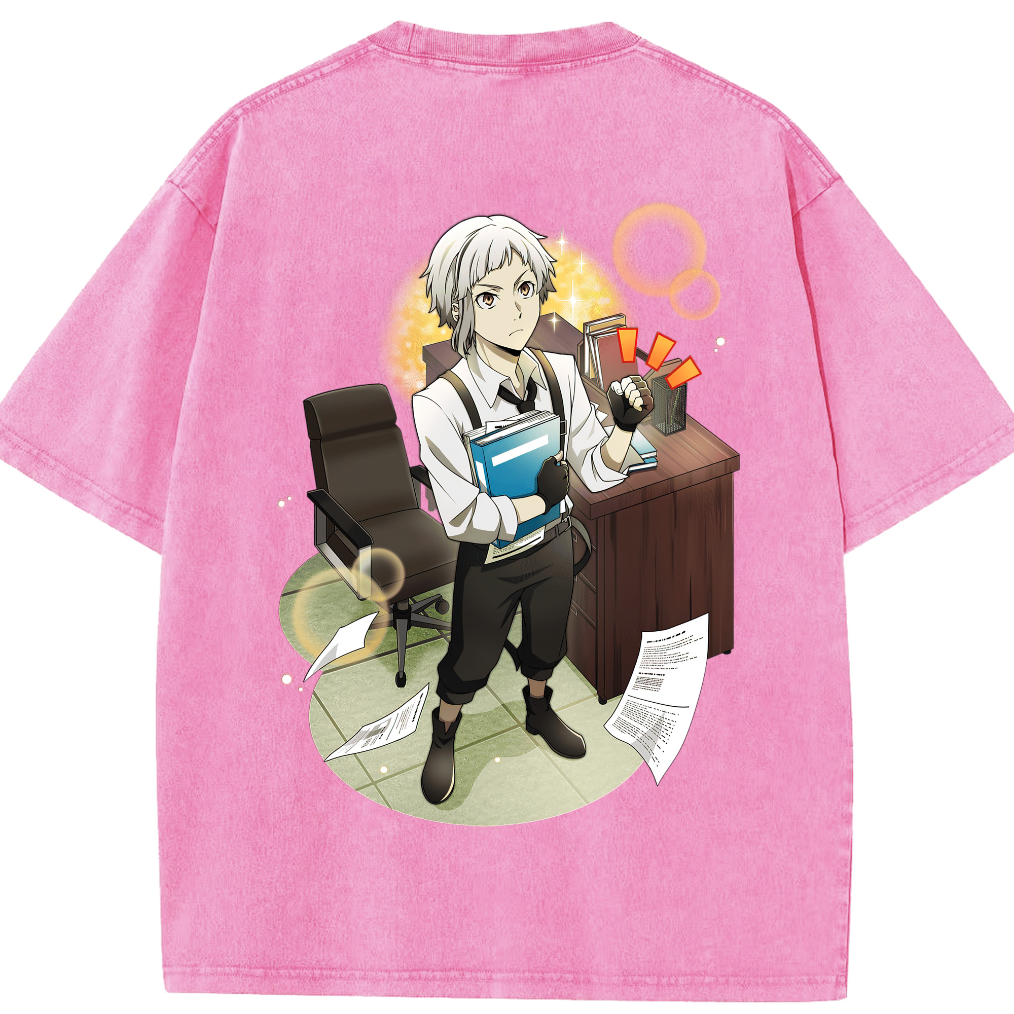 （画像用） 文豪ストレイドッグス Bungo Stray Dogs 綿100% ヴィンテージ風 半袖Tシャツ（背面プリント）